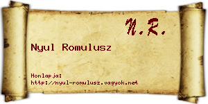 Nyul Romulusz névjegykártya